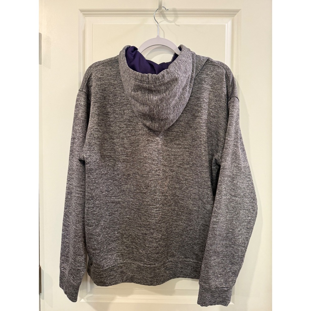 Champion Kansas State Wildcats Hoodie Men Medium Grey Purple Pullover Sweatshirt - Picture 2 of 6